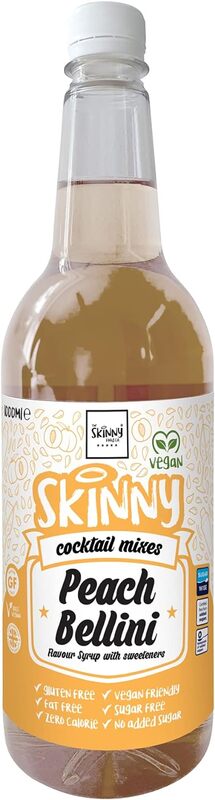 The Skinny Food Co. BARISTA Low calorie, fat free, gluten free, vegan, sugar free Syrup 1 Ltr (PEACH BELLINI)
